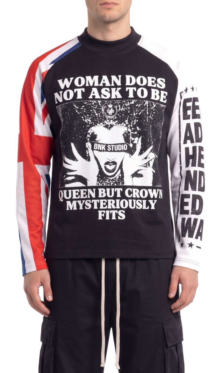 Longsleeve Regular con Grafiche Asimmetriche