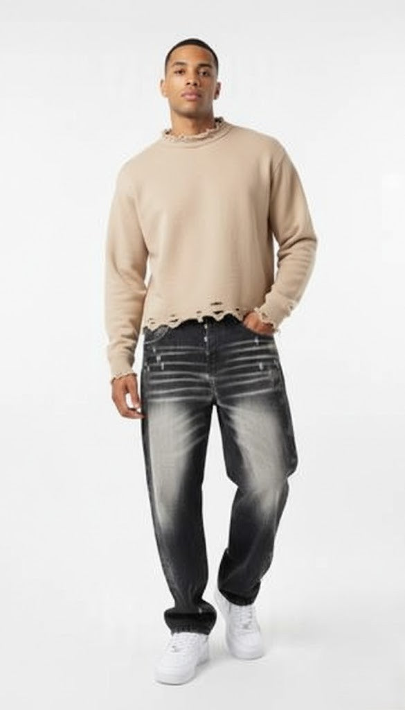 Maglione Basic Distressed