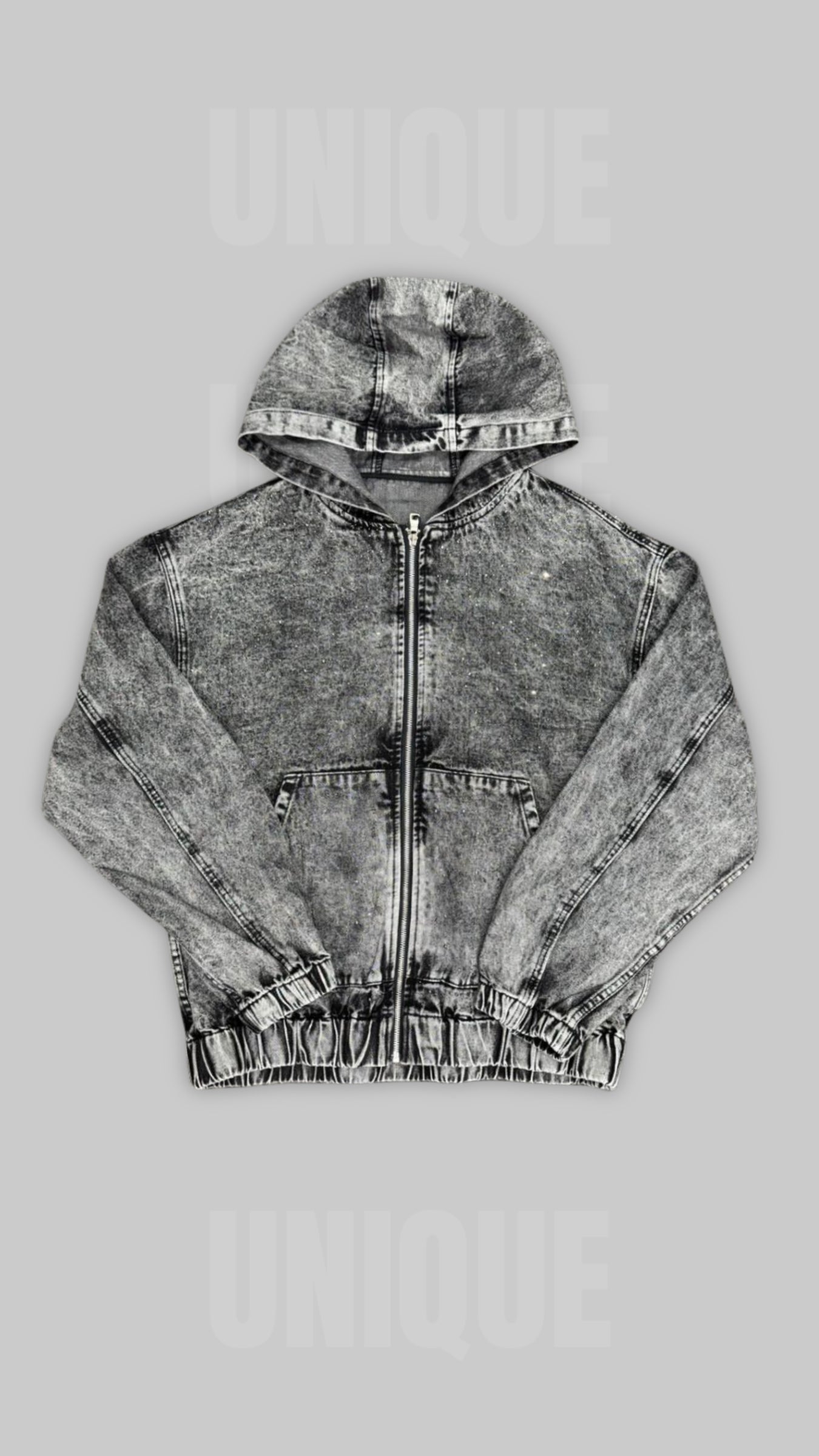 HOODIE DENIM "WASHED SHINE"