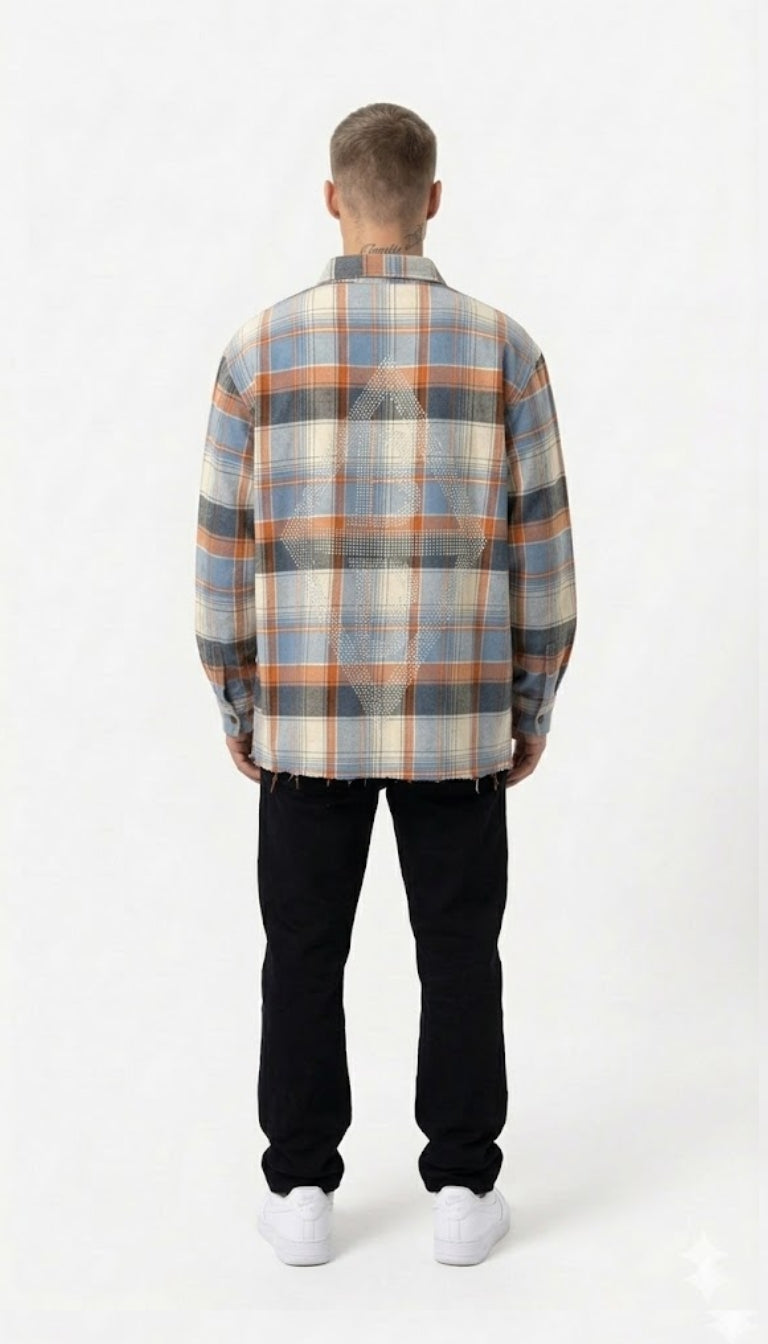 Camicia "Rust & Blue Splatter"