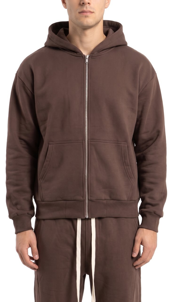 Completo in Felpa Regular con Zip e Cuciture Sagomate