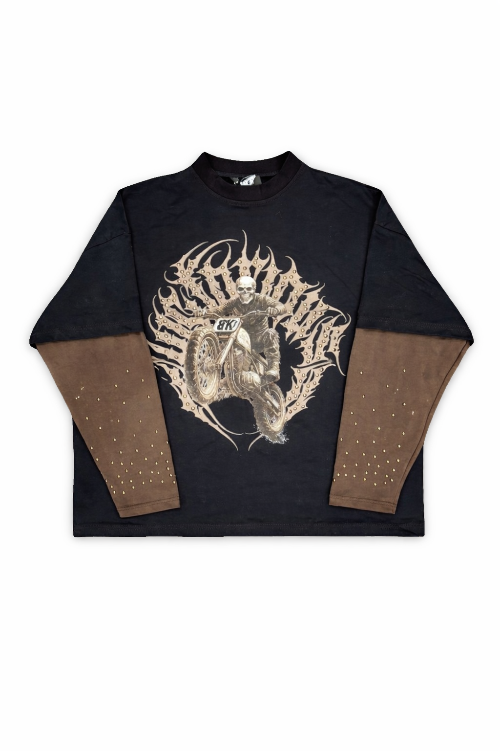 T-Shirt a Maniche Lunghe "Biker Skull"