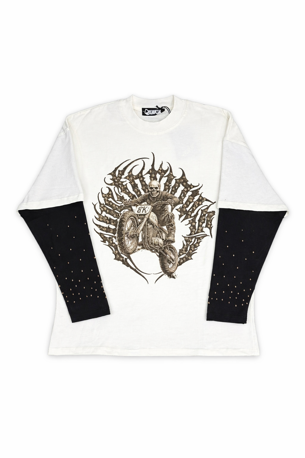 T-Shirt a Maniche Lunghe "Biker Skull"