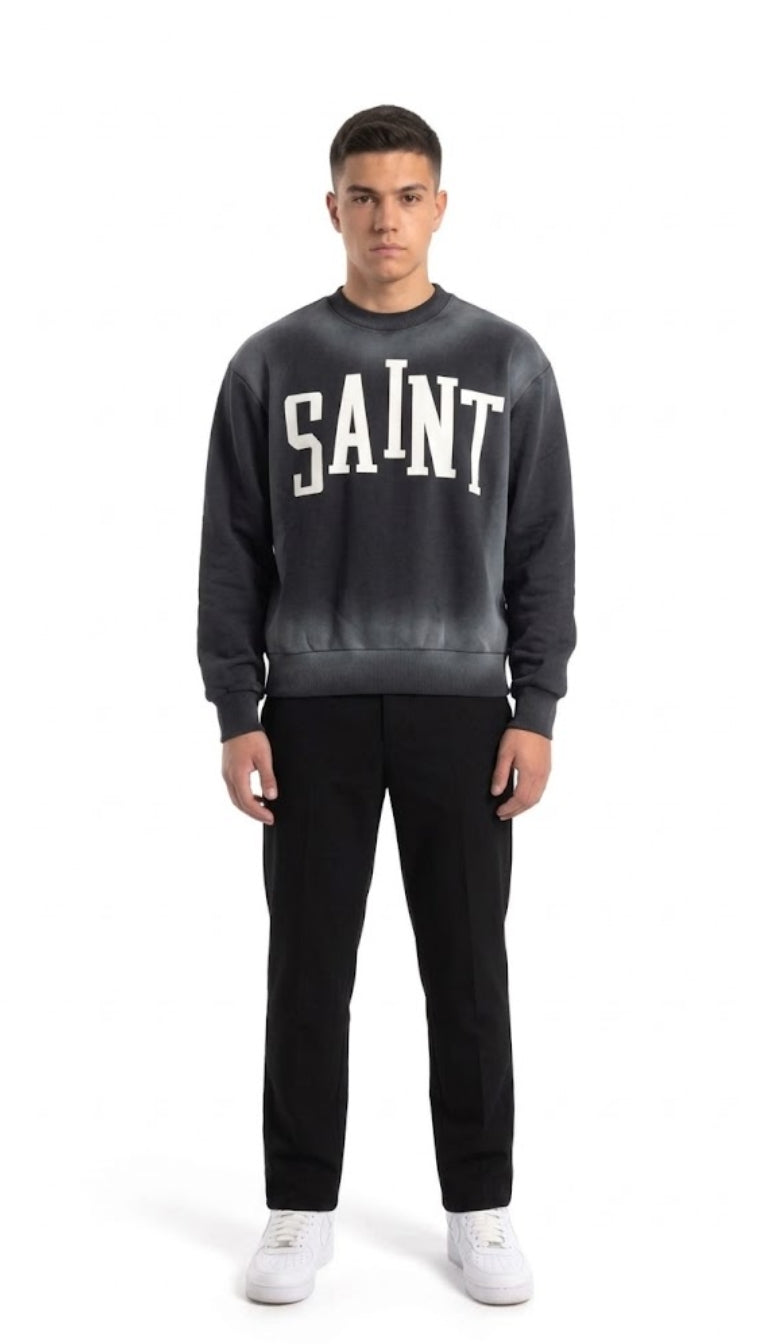 Felpa Girocollo con Maxi Scritta "SAINT"