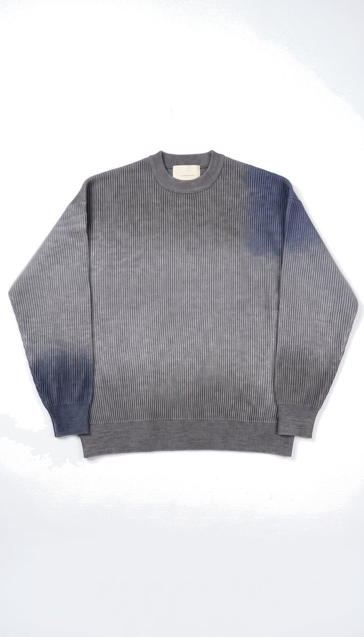 Maglione Girocollo a Coste con Sfumatura Dégradé