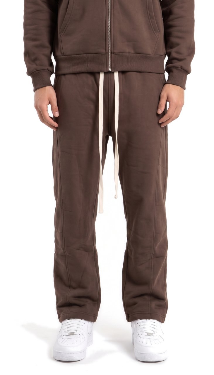 Completo in Felpa Regular con Zip e Cuciture Sagomate