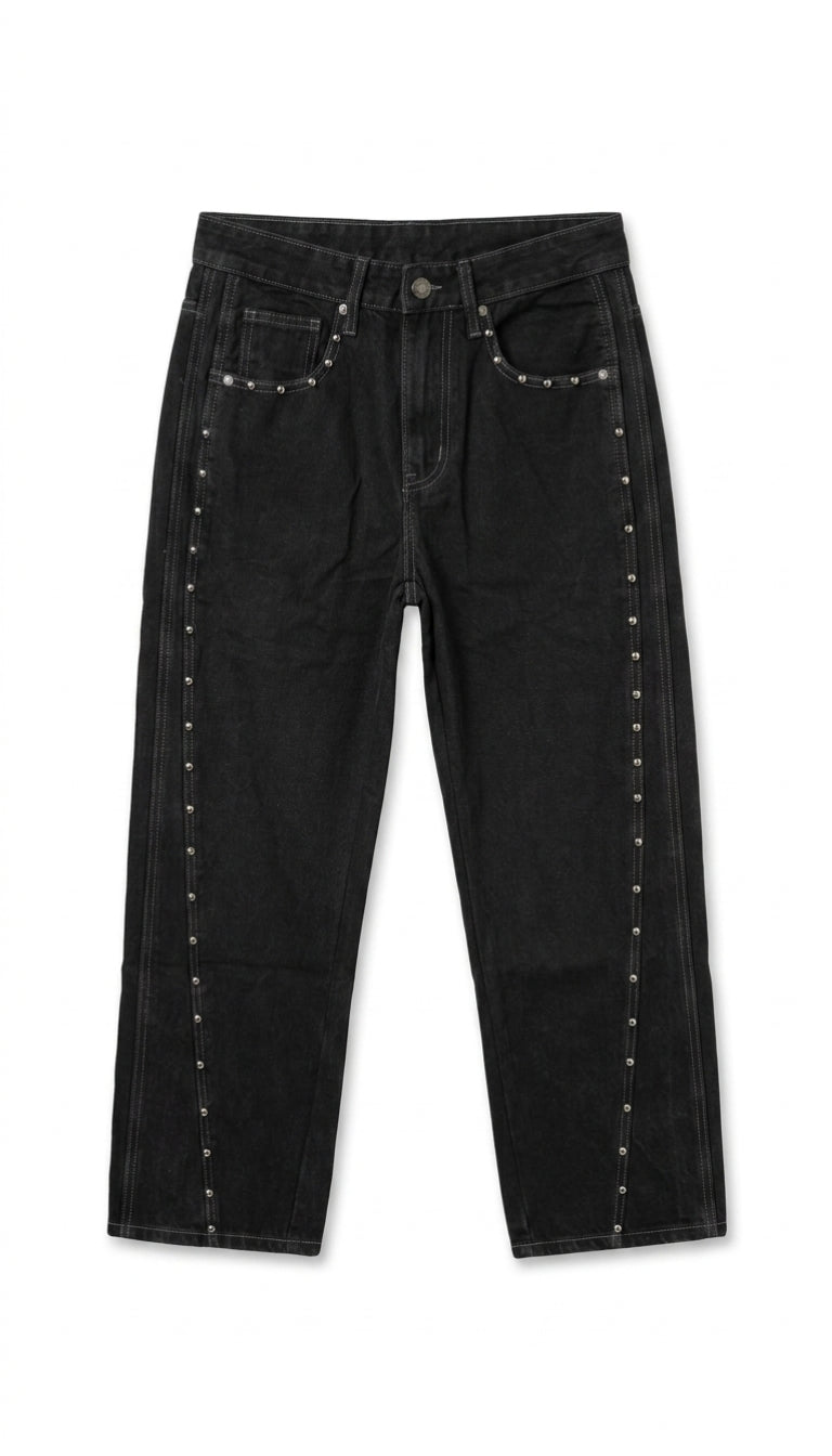 Jeans Neri Borchiati Baloon Fit