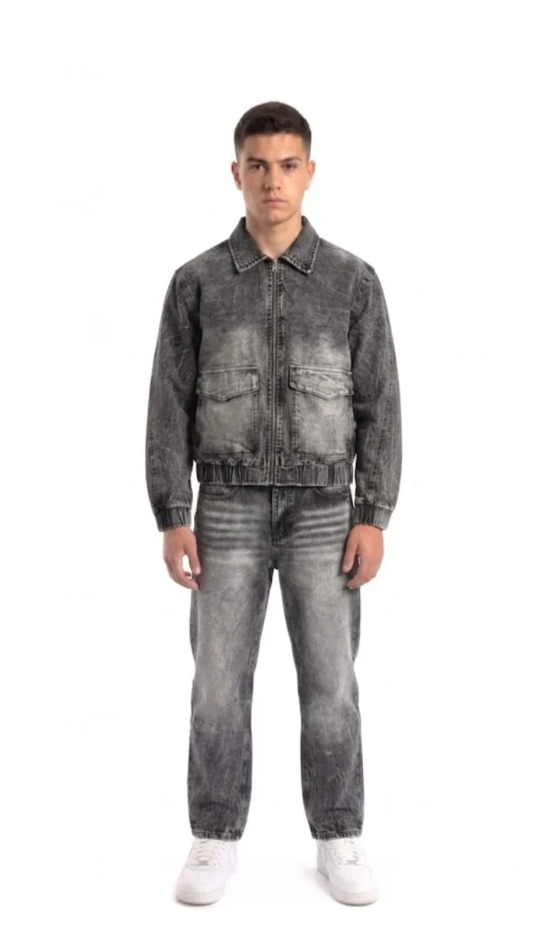 Completo Bambino in Denim Effetto Slavato