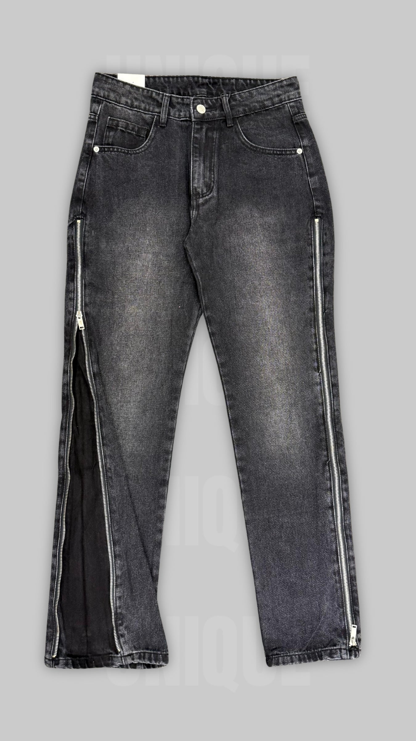 JEANS HALF ZIP NERI