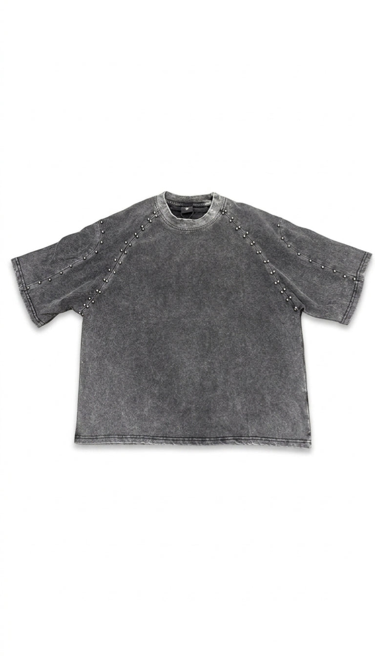 T-shirt Washed con Borchie