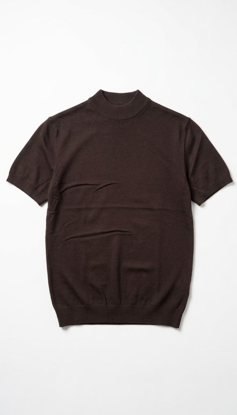 Maglia a Maniche Corte con Collo a Lupetto