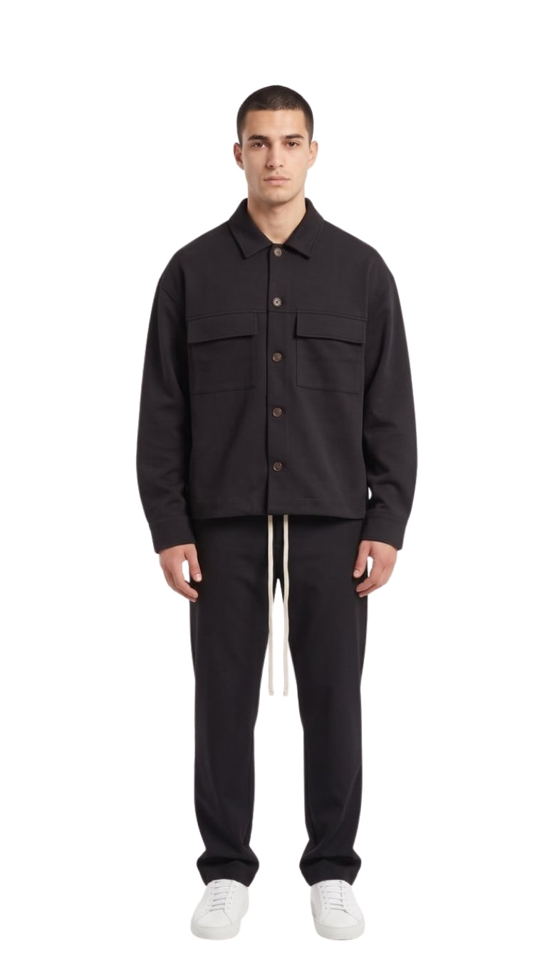 Completo Coordinato Rilassato con Coulisse a Contrasto