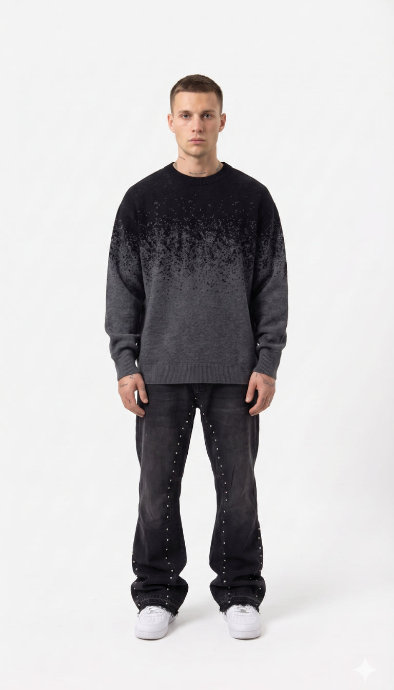 Jeans Effetto Washed con Borchie