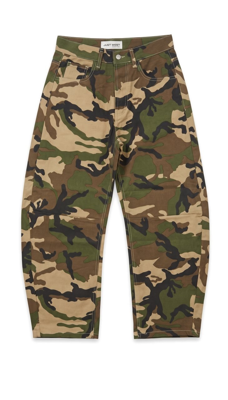 Pantaloni Balloon Fit con Motivo Camouflage