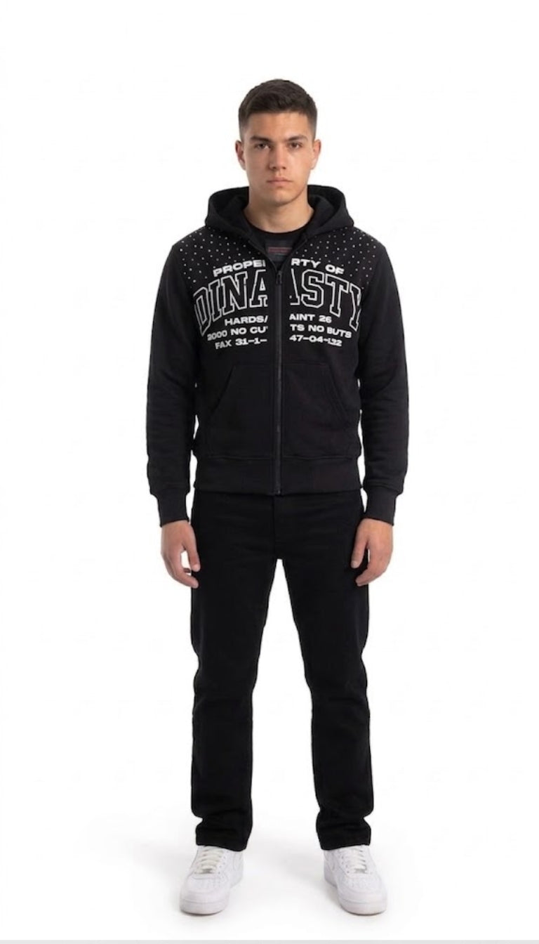 Felpa con Cappuccio e Zip con Grafica "Dynasty"
