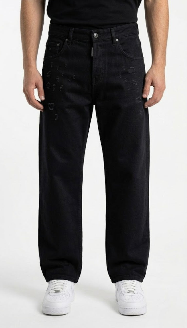 Jeans Wide Leg Distressed