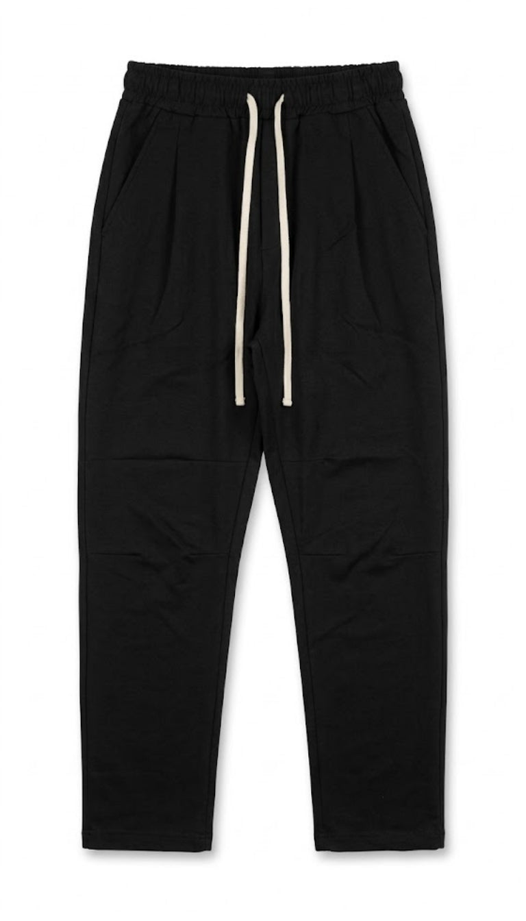 Pantaloni Jogger Neri con Coulisse a Contrasto