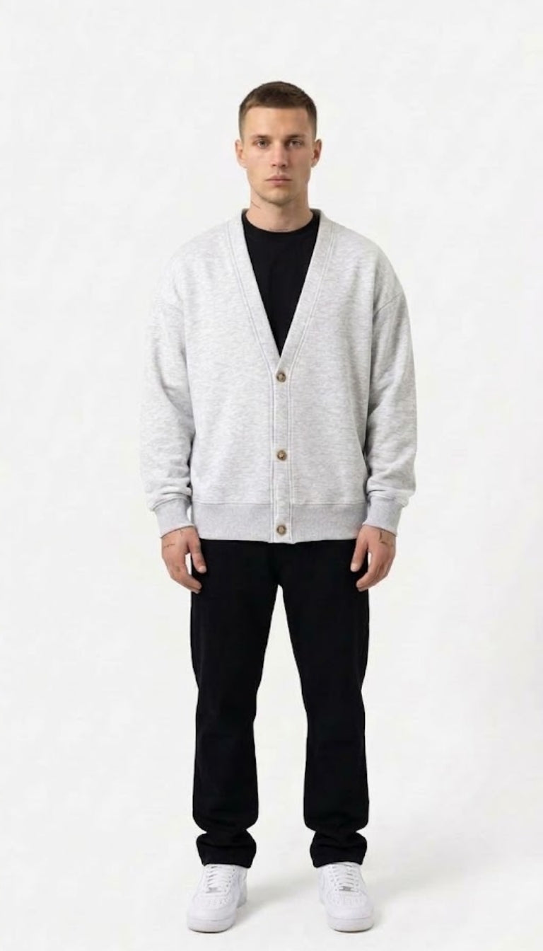 Cardigan in Felpa Relaxed Fit