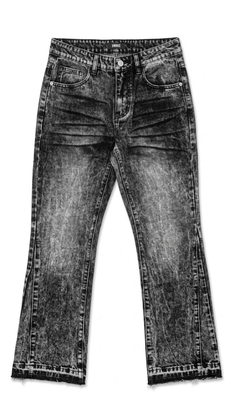 Jeans Flared Bambino Effetto Acid Wash