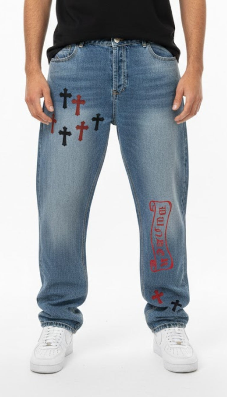Jeans "Cross & Scroll"