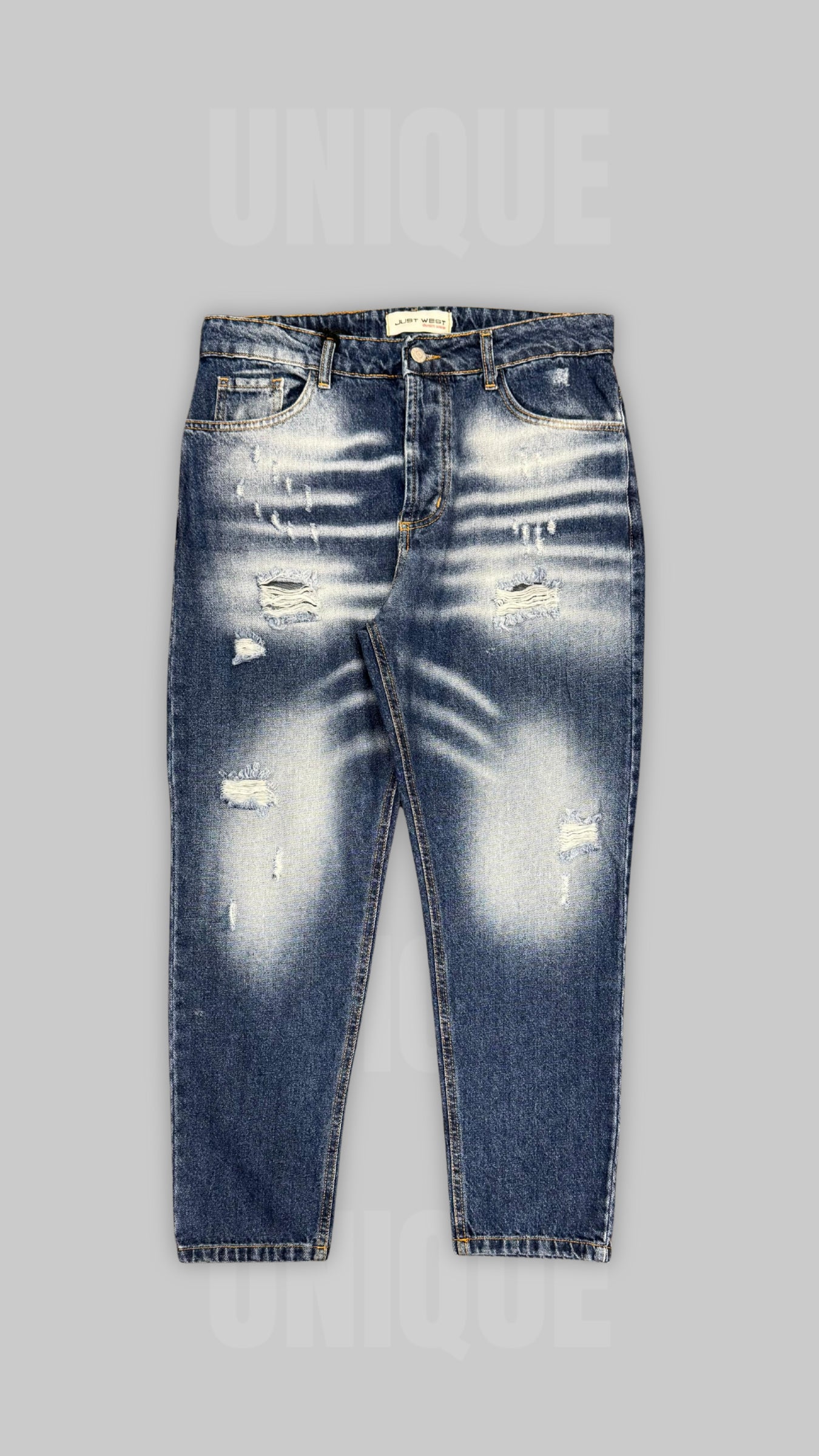 JEANS SLIM FADED BLU