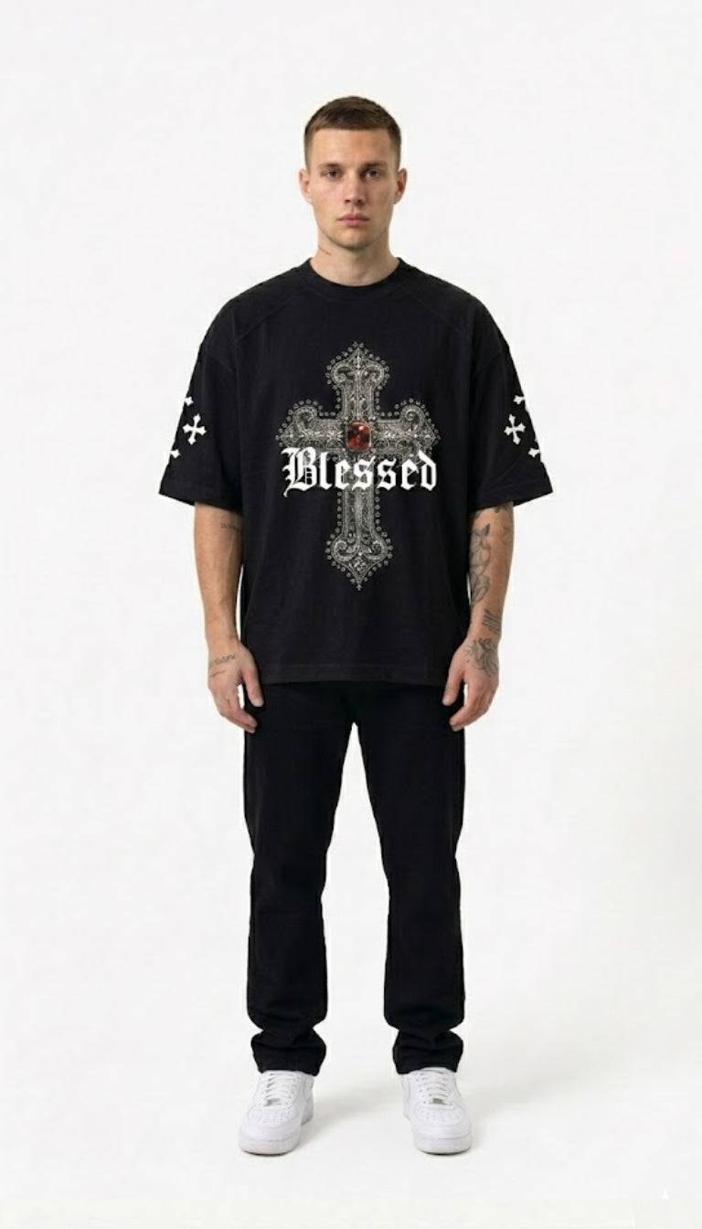 T-Shirt "Blessed" Cross