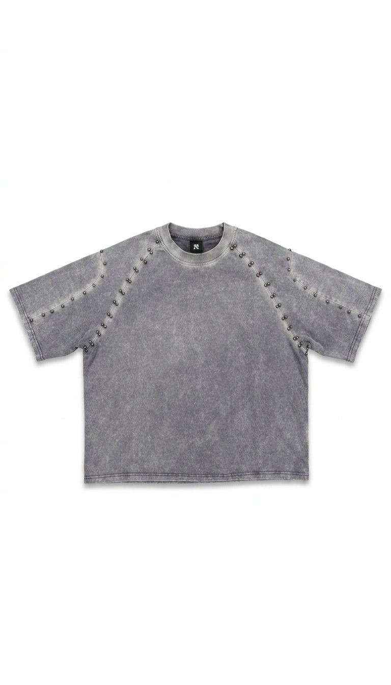T-shirt Washed con Borchie