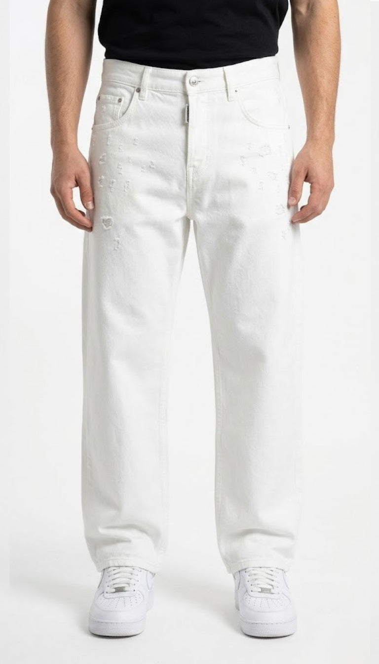 Jeans Wide Leg Distressed