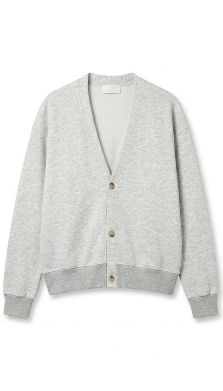 Cardigan in Felpa Relaxed Fit