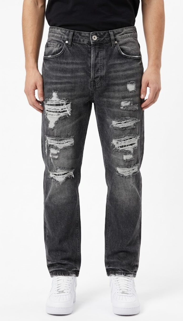 Jeans LooseFit con Strappi Multipli