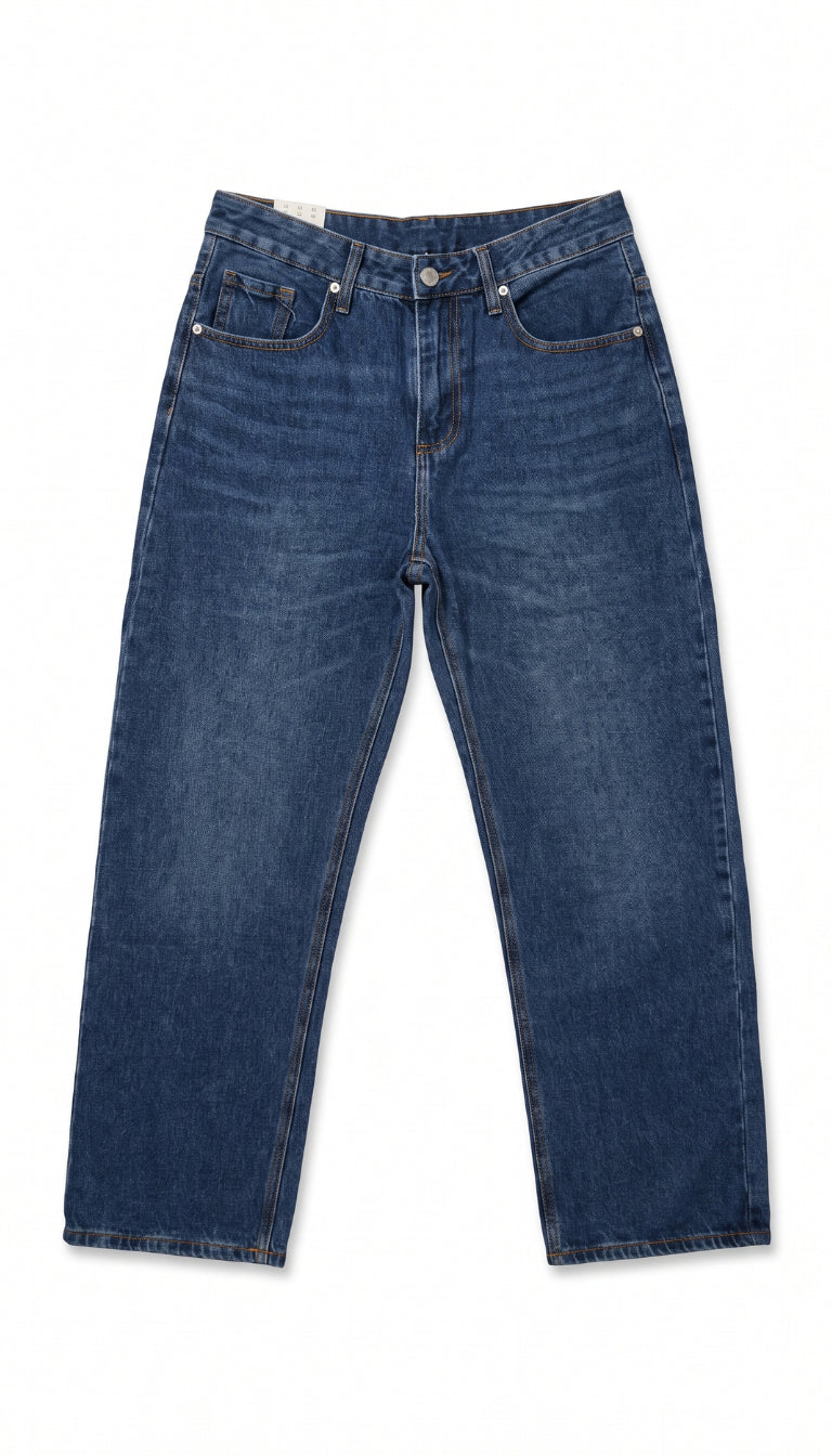Jeans Straight Denim Blu