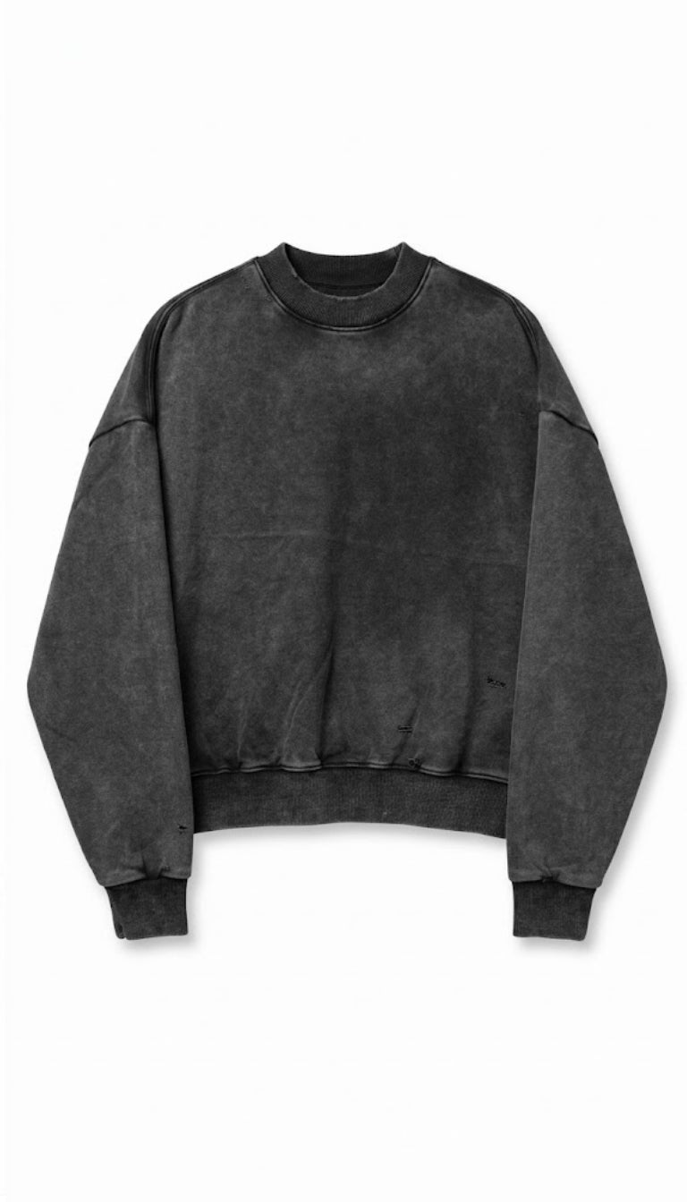 Felpa Girocollo Vintage Wash "Distressed Grey"