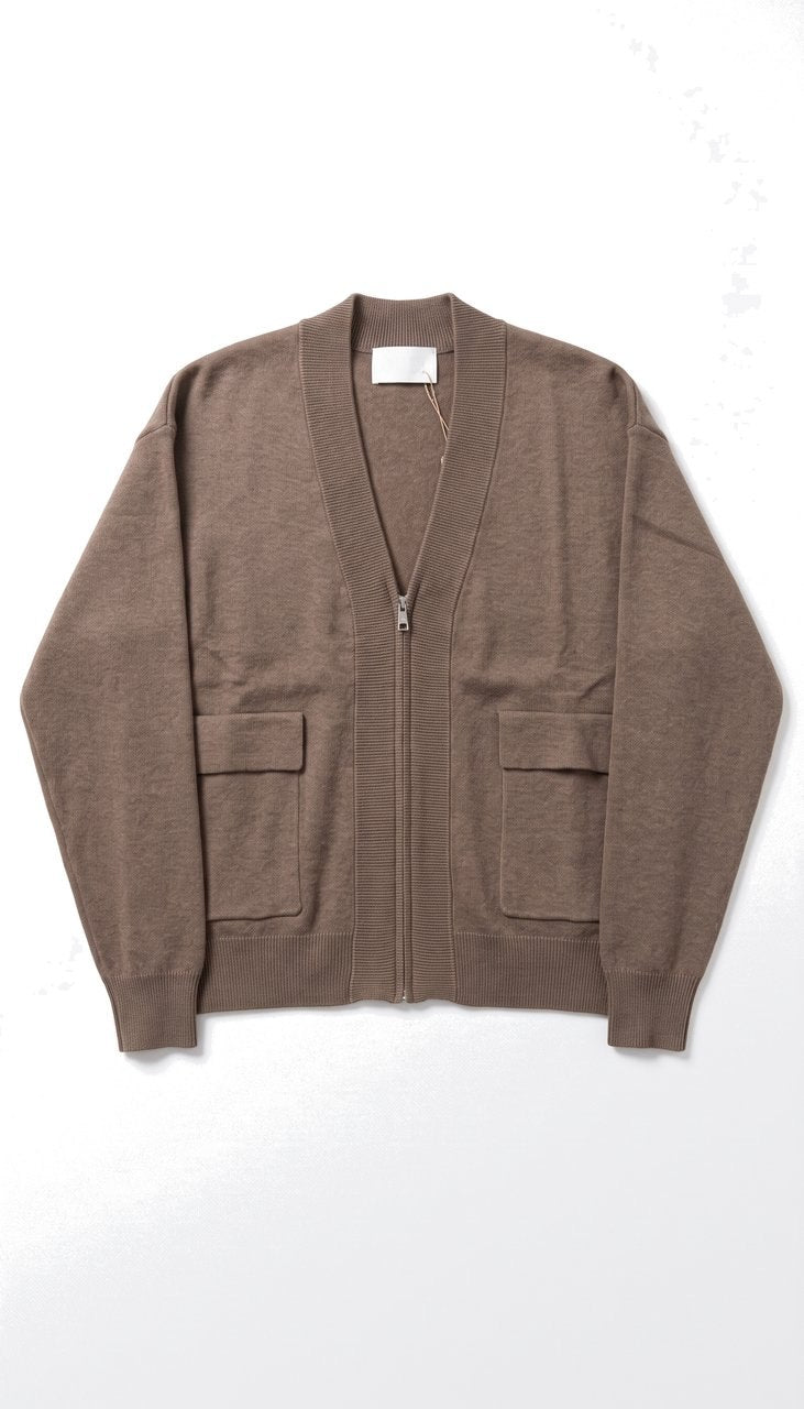 Cardigan Crop in Maglia con Tasche a Pattina
