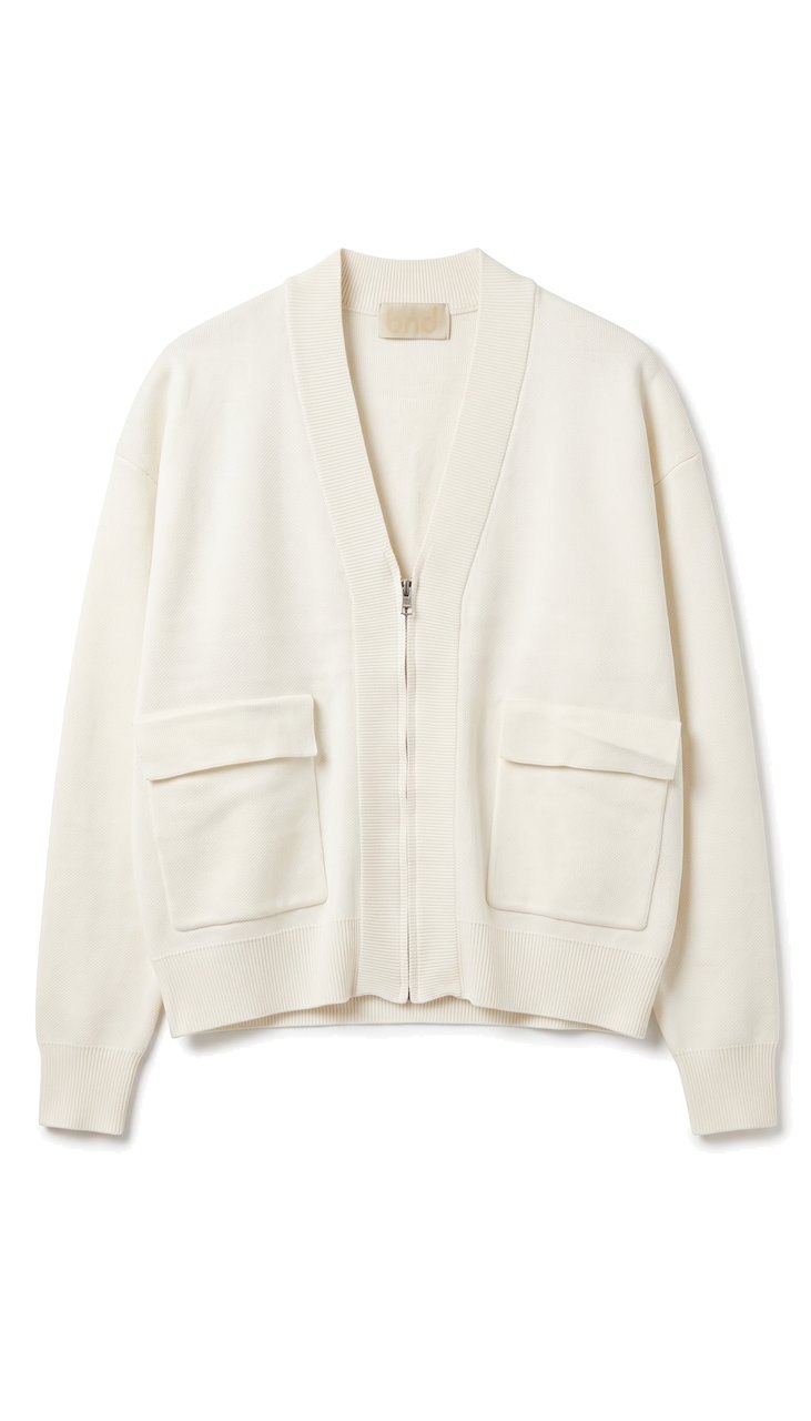 Cardigan Crop in Maglia con Tasche a Pattina