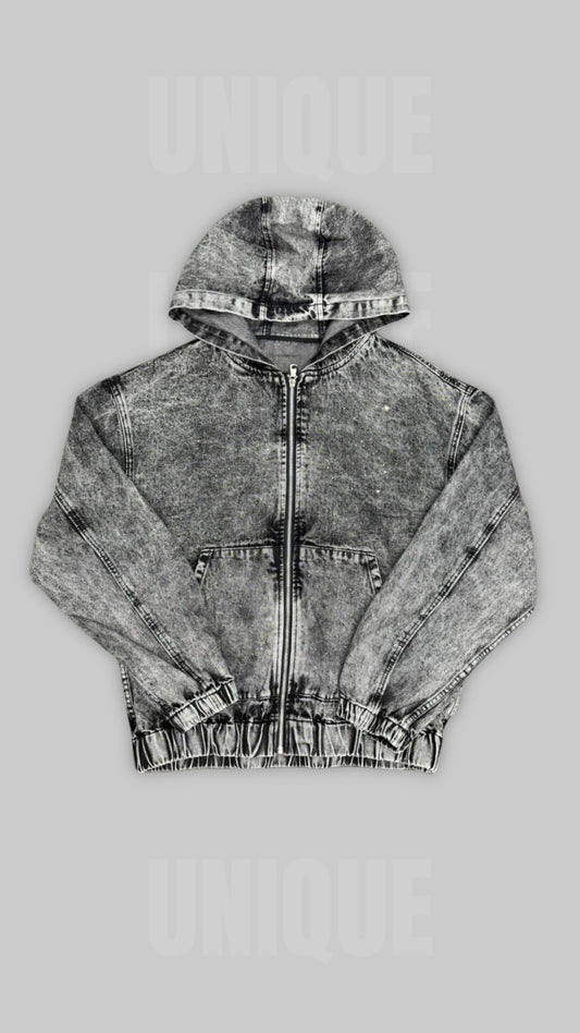 HOODIE DENIM "WASHED SHINE"