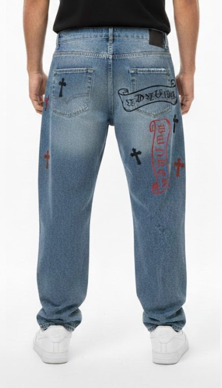 Jeans "Cross & Scroll"