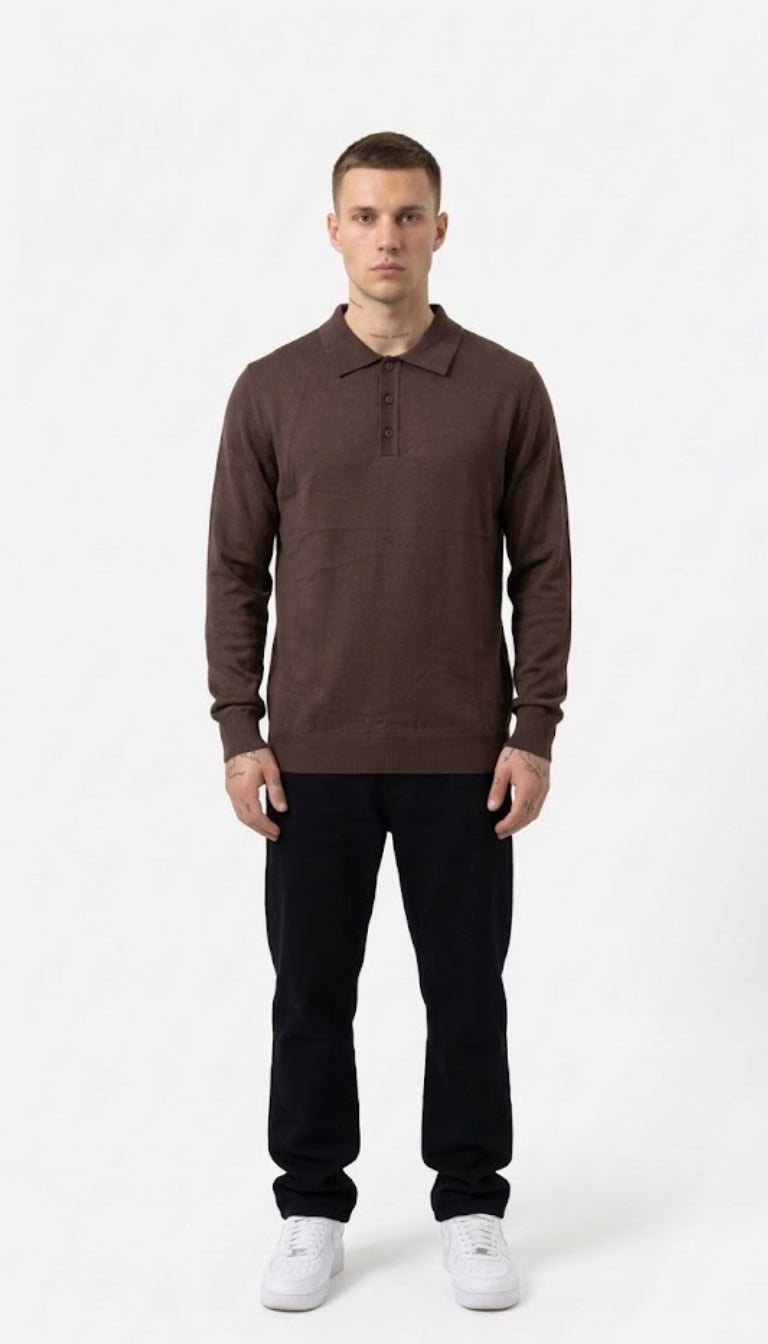 Polo in maglia a maniche lunghe