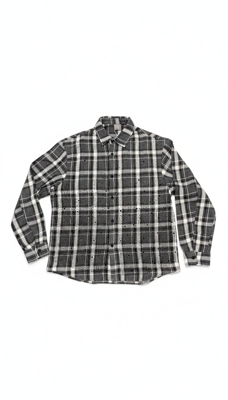 Camicia Flanella Check con Cristalli