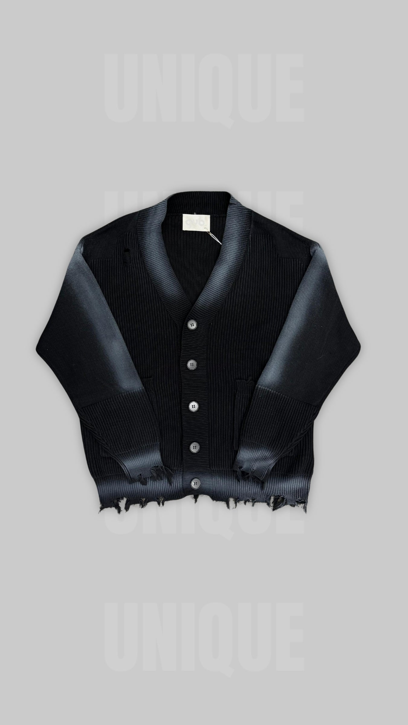 CARDIGAN DESTROYED BLACK