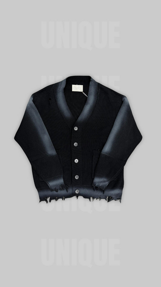 CARDIGAN DESTROYED BLACK