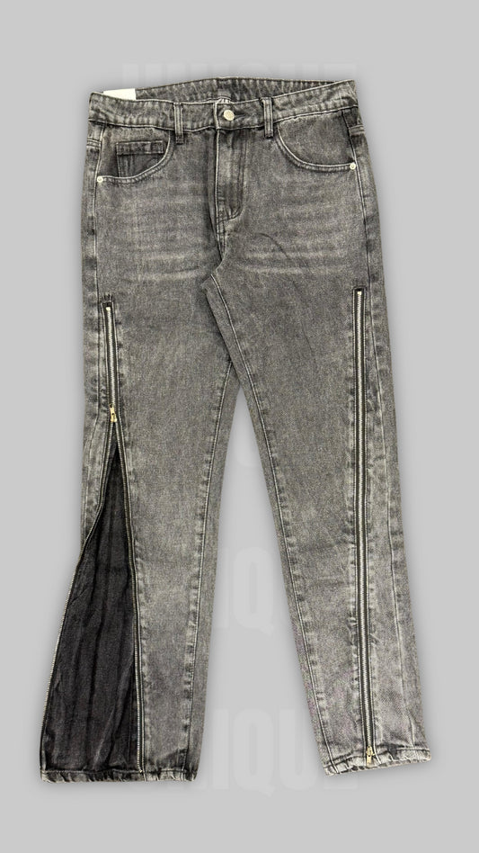 JEANS HALF ZIP GRIGIO