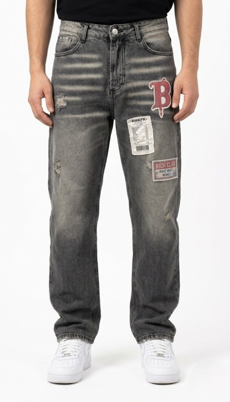 BNKR "Rich Club" Distressed Denim