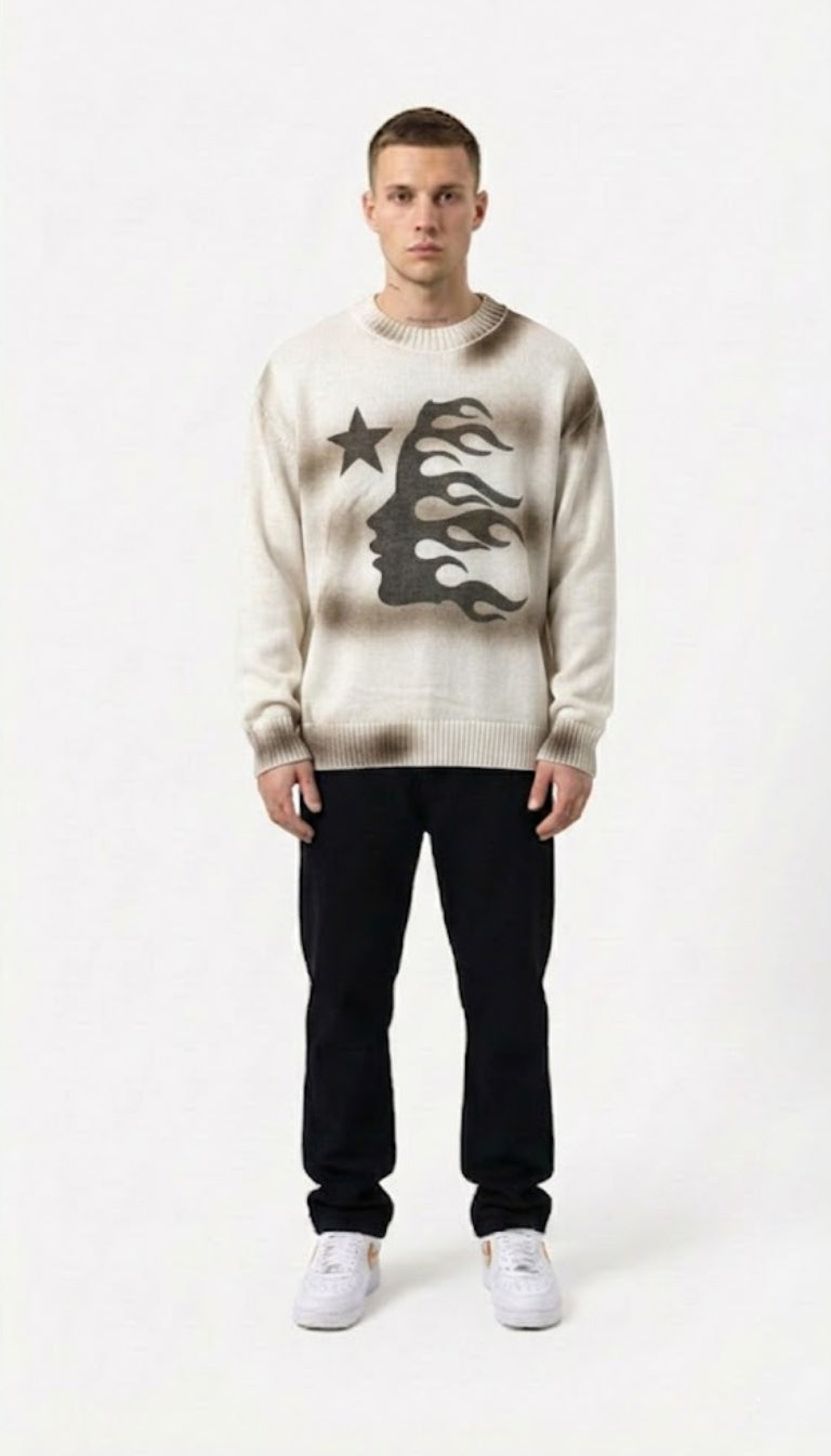 Sweater "Dark Star & Flames"