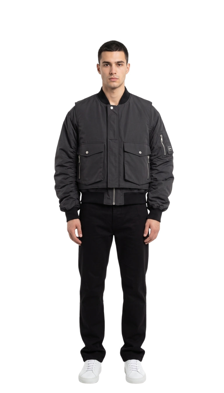 Bomber Componibile Leggermente Oversize con Gilet Utility