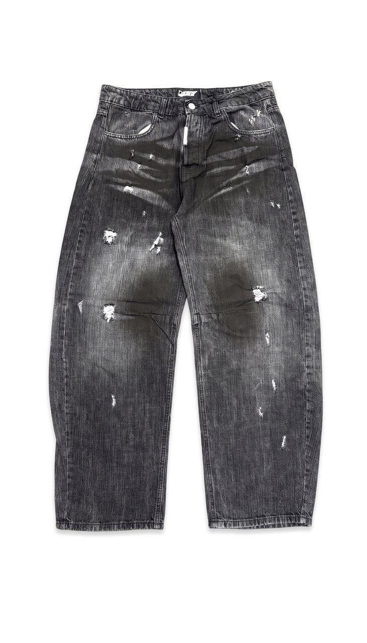 Jeans Baggy Effetto Lavato con Dettagli Strappati