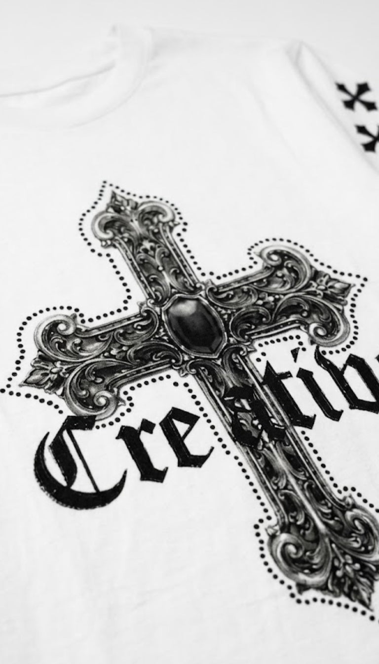 T-Shirt Gothic Creative Cross