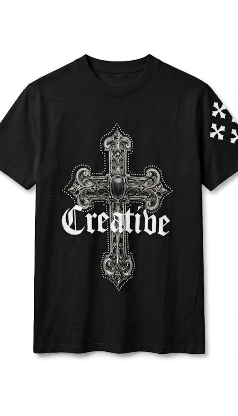 T-Shirt Gothic Creative Cross