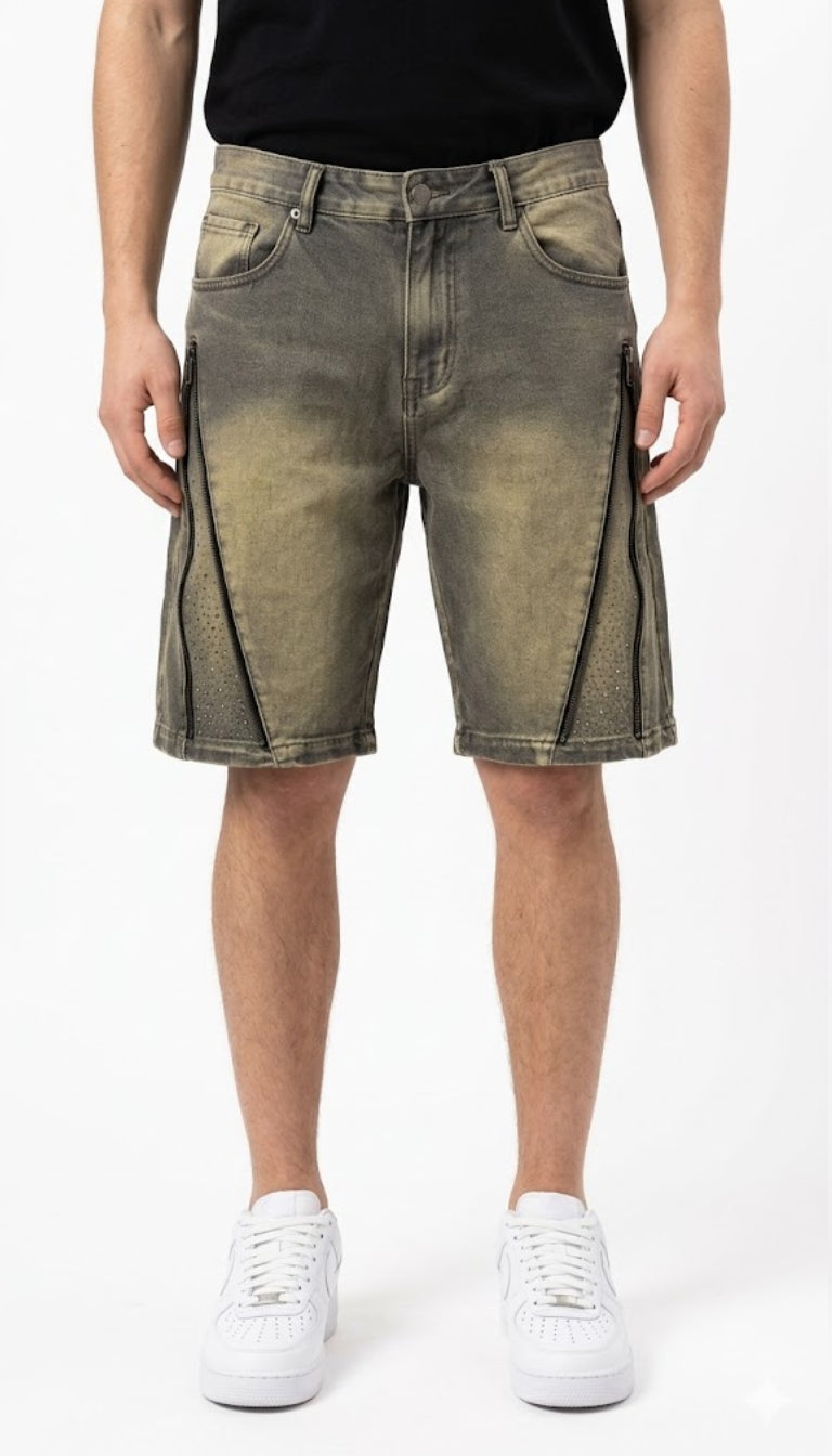 Dirty Wash Shorts Zip