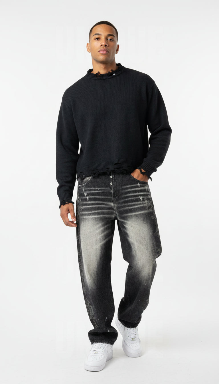 Maglione Basic Distressed