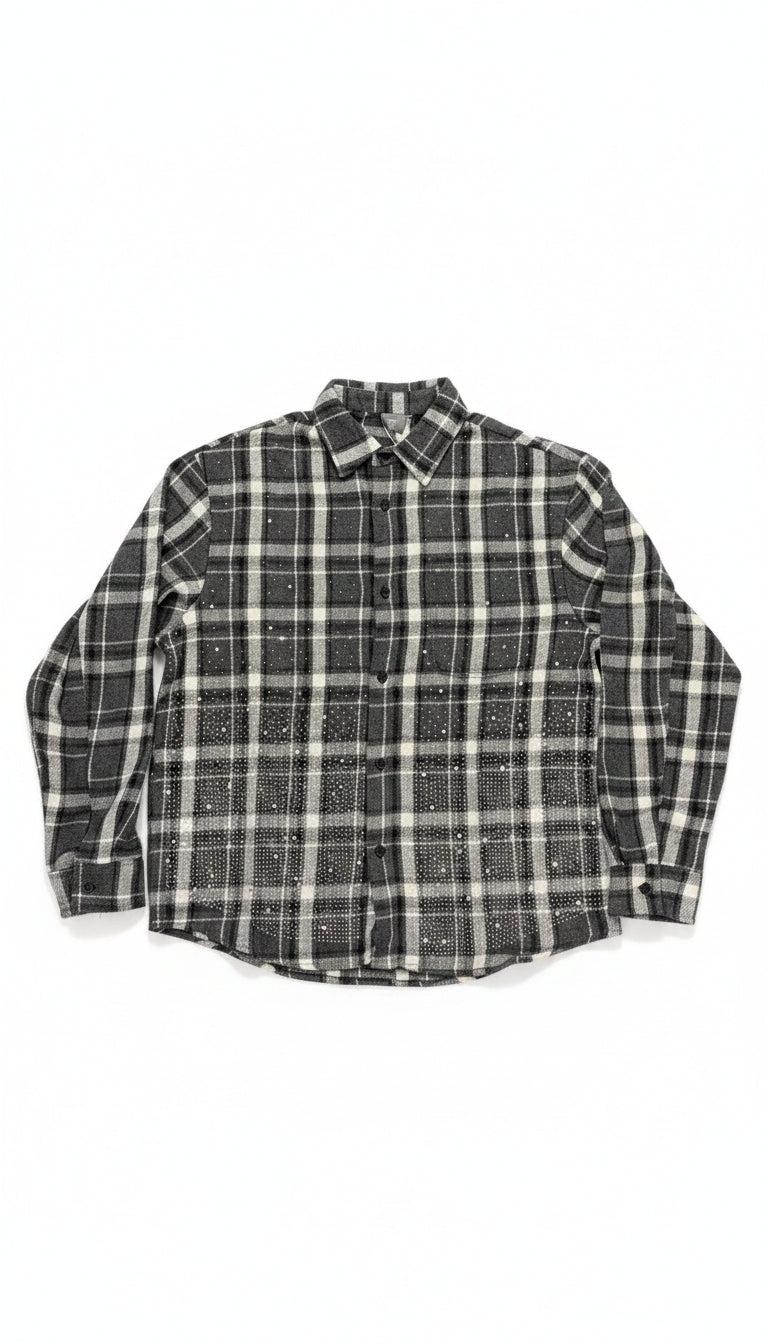 Camicia Flanella Check con Cristalli